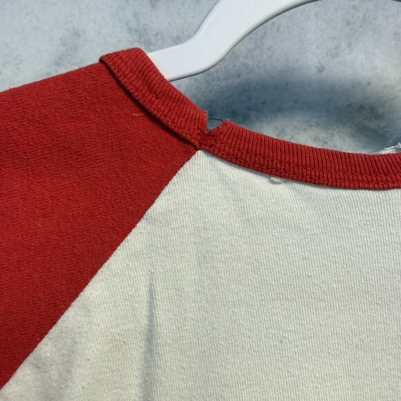 Vintage Monkey Floral Womens 'Baby Tee" Shirt 18x19.5 White Puerto Nuevo Mexico - Picture 8 of 15